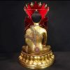 尼泊尔西藏工艺 藏传密宗真金色等身像觉悟觉沃佛纯铜錾刻