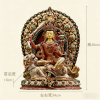 81ca5038-5226-4ea6-a175-b3afb5f4a179 释迦族工艺彩绘骑狮文殊菩萨佛像坐像尼泊尔进口手工铜像