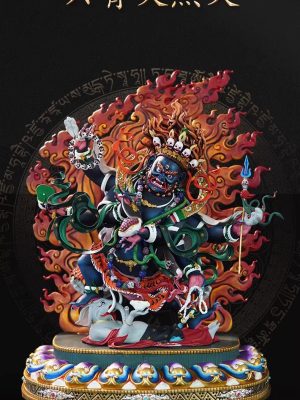 尼泊尔西藏工艺 藏传密宗彩绘六臂大黑天玛哈噶啦财神