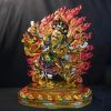 尼泊尔西藏工艺 藏传密宗彩绘六臂大黑天玛哈噶啦财神