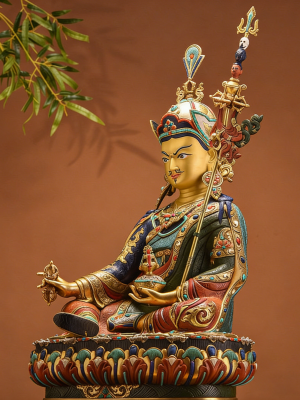 释迦族工艺纯手工彩绘莲花生大士佛像密宗莲师