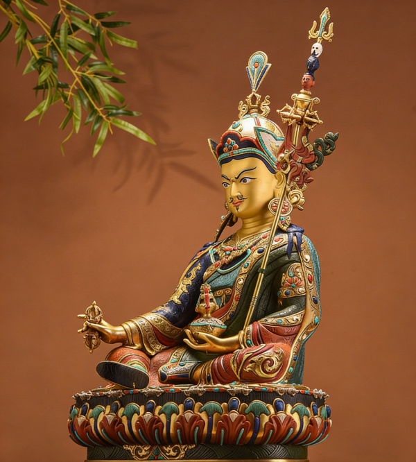释迦族工艺纯手工彩绘莲花生大士佛像密宗莲师