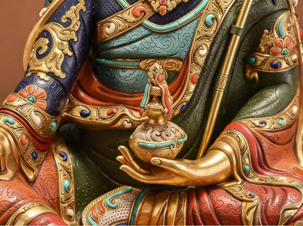释迦族工艺纯手工彩绘莲花生大士佛像密宗莲师