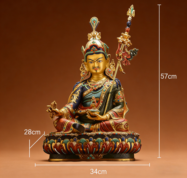 释迦族工艺纯手工彩绘莲花生大士佛像密宗莲师