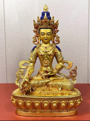藏传密宗全鎏金大号铜地藏王佛像